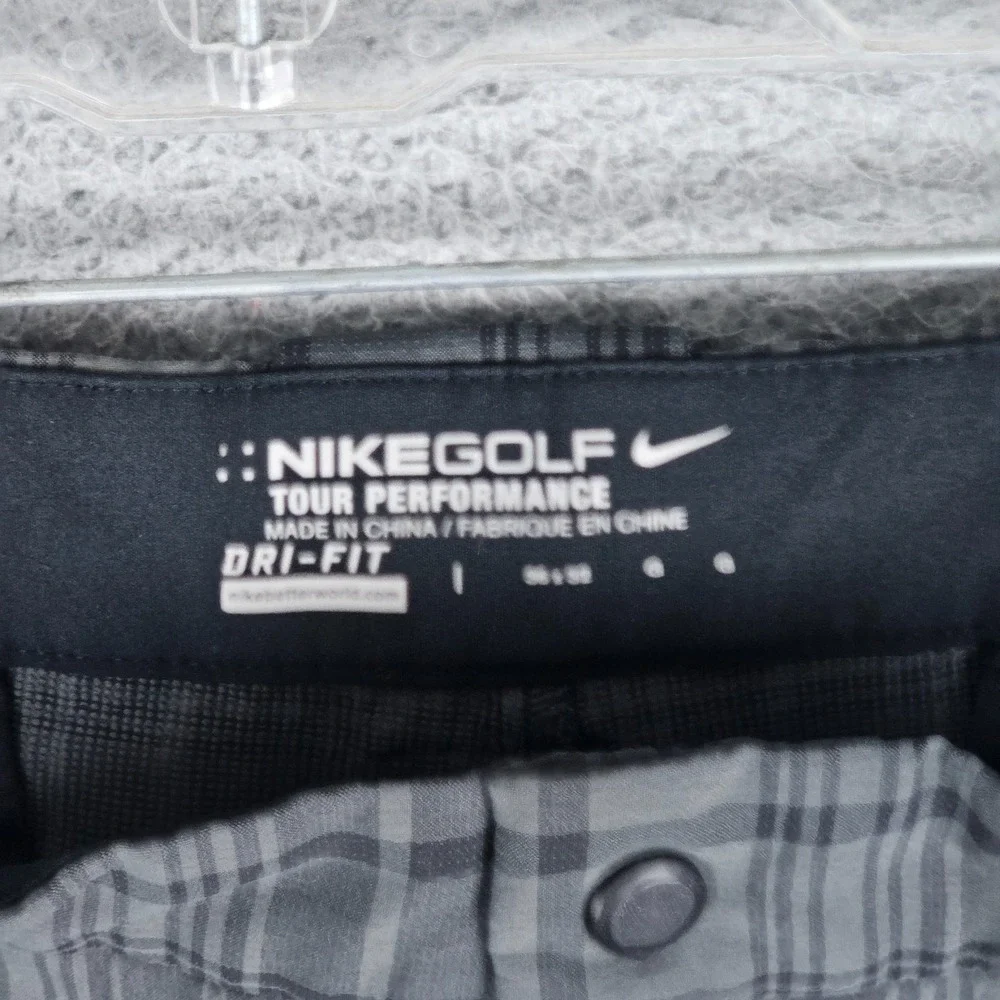 Nike Golf Pants Men 36x32 Plaid Dri-Fit Tour Performance Straight Leg 509741-010